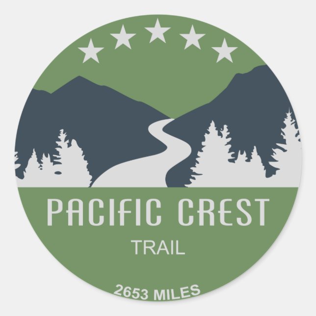 Sticker Rond Chemin Pacific Crest (Devant)