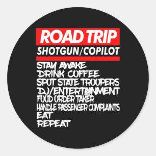 Sticker Rond Chemins De Route Famille Chemises Drôle Vacances É