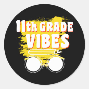 Sticker Rond Chemise 11e année ambiance Retour à l'école Premie