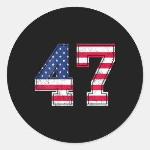 Sticker Rond Chemise 47e anniversaire Drapeau Usa Maillot d'équ