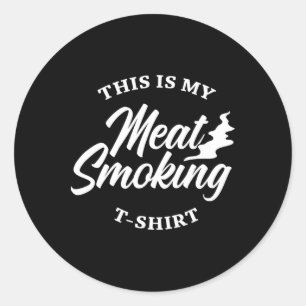 Sticker Rond Chemise Barbecue Pour Hommes Amateurs De Viande Fu