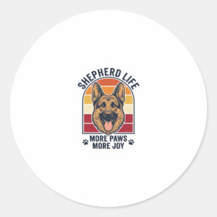 Sticker Rond Chemise Berger Allemand Gravure Rétro Amateur de C