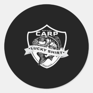 Sticker Rond Chemise Carp Lucky Accessoires de pêche drôles pou