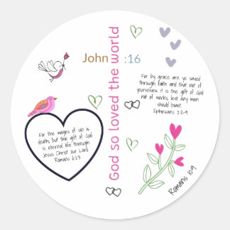 Sticker Rond Chemise chrétienne Dieu aima tant le monde