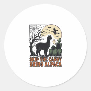 Sticker Rond Chemise d'alpaga Halloween Mignon Fantomatique Ani