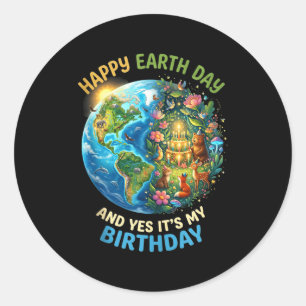 Sticker Rond Chemise d'anniversaire jour de la Terre avril anni
