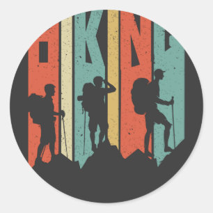 Sticker Rond Chemise d'aventure à thème randonnée, Randonnée Vi
