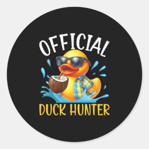 Sticker Rond Chemise de bateau de croisière canard drôle chasse