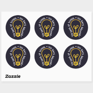 Sticker Rond Chemise de classe d'étudiant pour les 100 jours d'