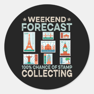 Sticker Rond Chemise de collecte de timbres pour collectionneur