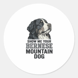 Sticker Rond Chemise de conception de gravure vintage de chien
