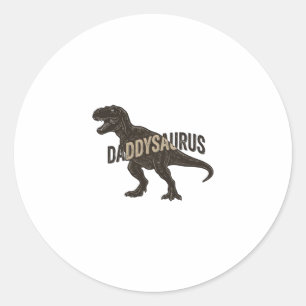 Sticker Rond Chemise de conception de gravure vintage de dinosa