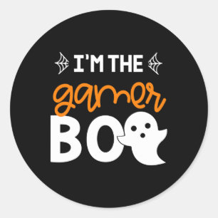 Sticker Rond Chemise de costume de famille Gamer Boo Halloween 