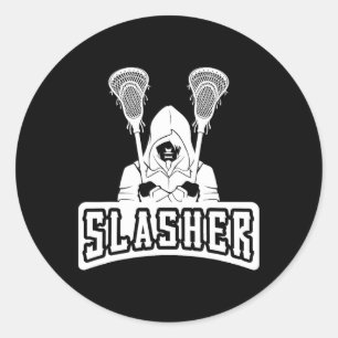 Sticker Rond Chemise De Crosse Slasher Pour Lacrosse Player