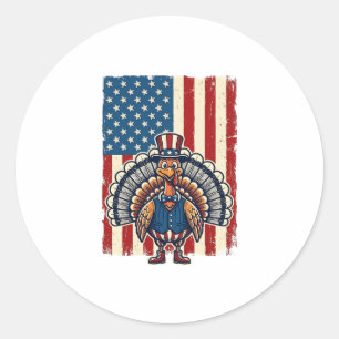 Sticker Rond Chemise de gravure vintage de drapeau de Turquie p
