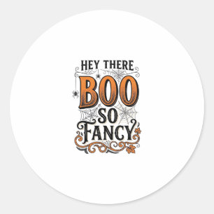 Sticker Rond Chemise de Halloween Boo Gravure Vintage Mignonne