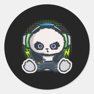 Sticker Rond Chemise de jeu Panda garçons filles enfants cadeau