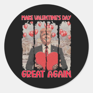 Sticker Rond Chemise de la Saint-Valentin Trump Rend la Saint-V