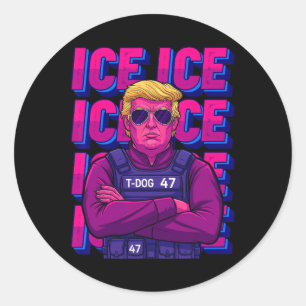 Sticker Rond Chemise de l'agent de glace de Trump
