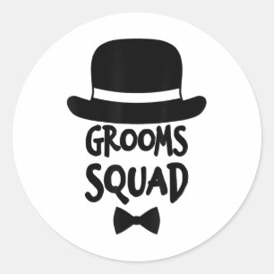 Sticker Rond Chemise de l'équipe du marié blanc pour l'enterrem