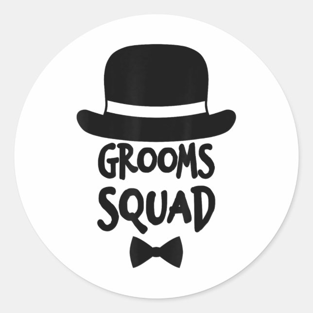 Sticker Rond Chemise de l'équipe du marié blanc pour l'enterrem (Devant)