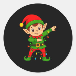 Sticker Rond Chemise de lutin Dabbing Costume de Noël Équipe Ho