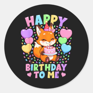 Sticker Rond Chemise de naissance de renard amoureux des animau