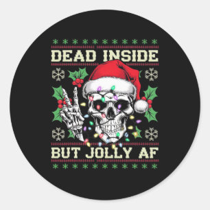 Sticker Rond Chemise de Noël drôle sale et laide 