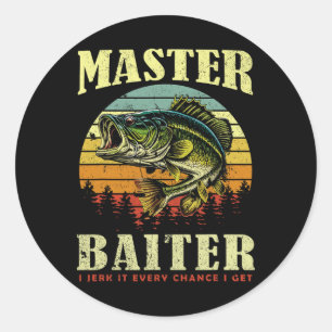 Sticker Rond Chemise de pêche Maître-byiter Drôle Byss Papa