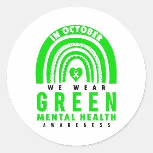 Sticker Rond Chemise de sensibilisation à la santé mentale - Sa
