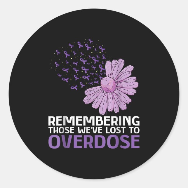 Sticker Rond Chemise De Sensibilisation À La Surdose En Mémoire (Devant)