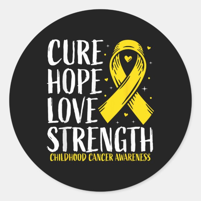 Sticker Rond Chemise de sensibilisation au cancer chez les enfa (Devant)