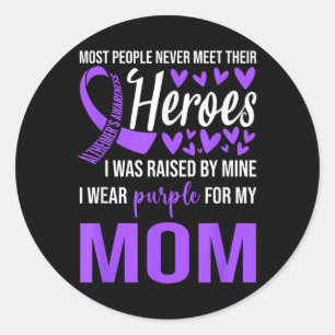 Sticker Rond Chemise de sensibilisation Heimers Je Porte Violet