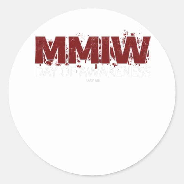 Sticker Rond Chemise de sensibilisation MMIW I Femmes amérindie (Devant)