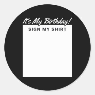 Sticker Rond Chemise de signe d'anniversaire drôle cadeau parfa