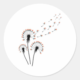 Sticker Rond Chemise De Snowboard Dandelion Pour Snowboarder Sn