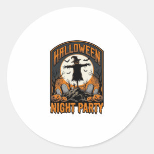 Sticker Rond Chemise d'épouvantail d'Halloween Fête de cimetièr