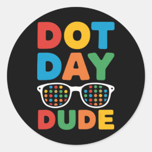 Sticker Rond Chemise Dot Day Pour Enfants Garçons Filles Jeunes