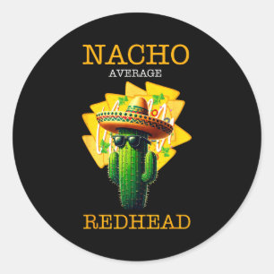 Sticker Rond Chemise drôle de taco pour les roux _ Sombrero Cac