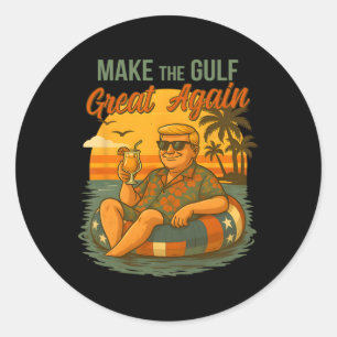 Sticker Rond Chemise drôle de Trump Rendre le Golfe Grand Trump