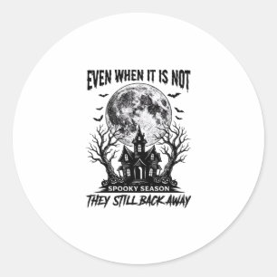 Sticker Rond Chemise drôle d'Halloween Saison Squelette Fuir Co