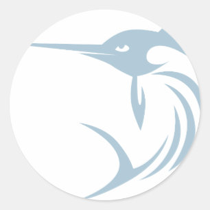 Sticker Rond Chemise fraîche de logo d'icône d'espadons