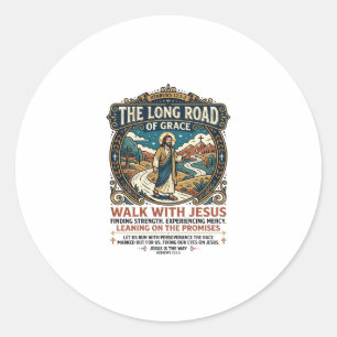 Sticker Rond Chemise Jésus Camionneur Long Trajet Inspirante Fa