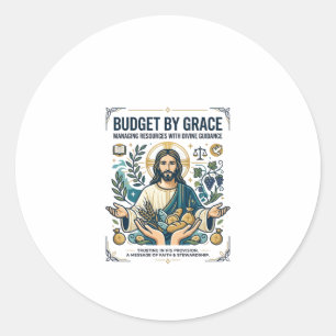Sticker Rond Chemise Jésus Paix Financière Voyage Sans Dette Ch