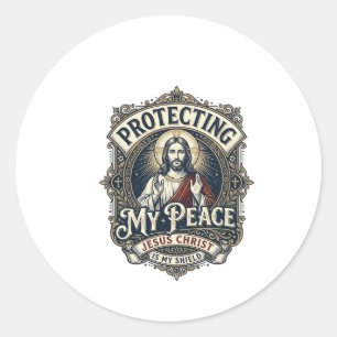 Sticker Rond Chemise Jésus Respect de soi Limites Foi