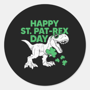 Sticker Rond Chemise Joyeux St Pat Rex Jour T St Patricks Dinos