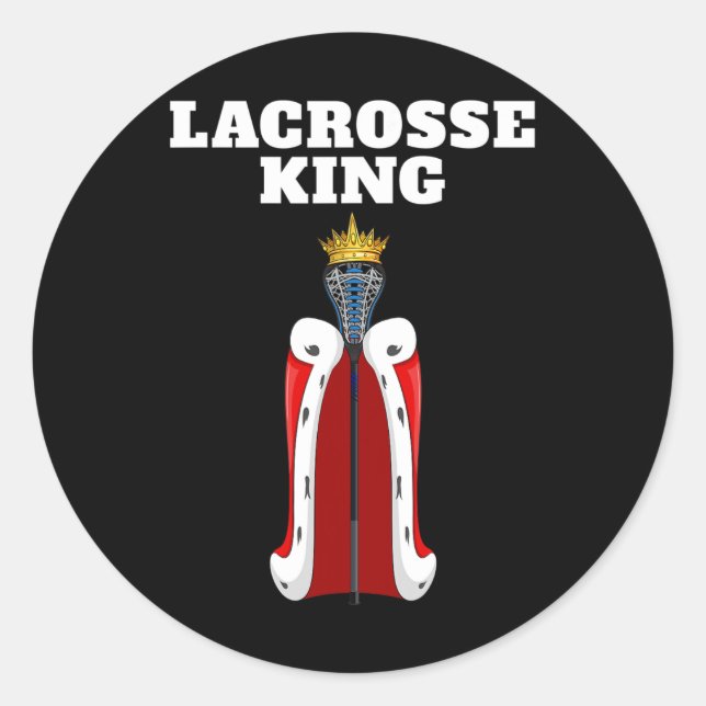 Sticker Rond Chemise Lacrosse King Mens Lacrosse Pour Garçons L (Devant)