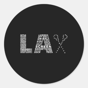Sticker Rond Chemise Lacrosse Lax Pour Lacrosse Player