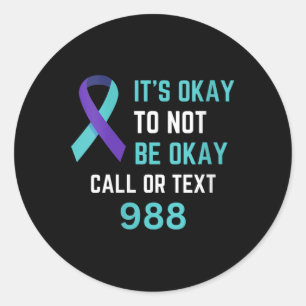 Sticker Rond Chemise Ligne D'assistance Prévention Suicide Femm