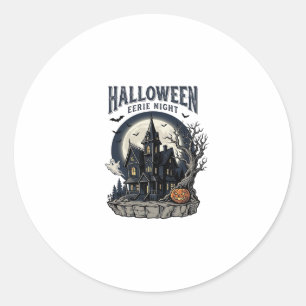 Sticker Rond Chemise Maison Hantée Gravure Vintage Saison Fantô